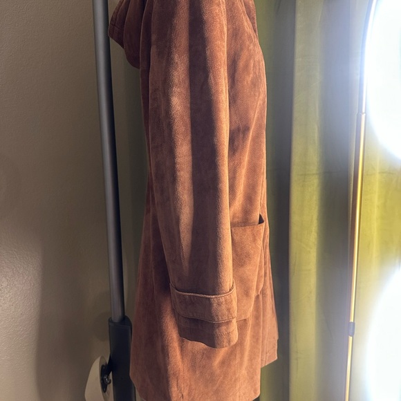 Vintage Suede Oversized Newport Harbor Brown Women's Leather Jacket - Picture 7 of 9